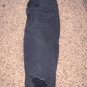 Distressed black jeans